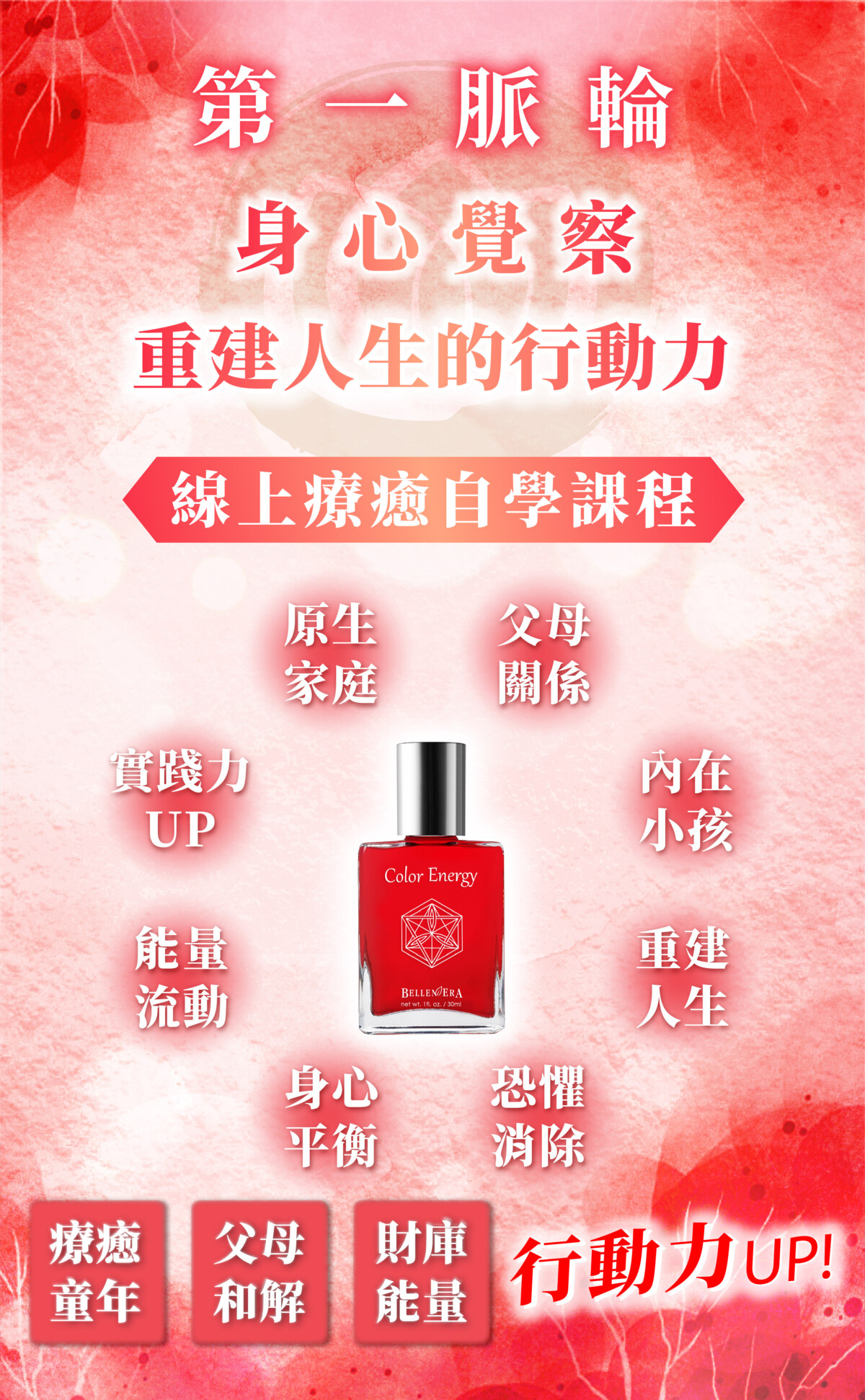 【第一脈輪 海底輪】身心覺察花晶療癒線上課程